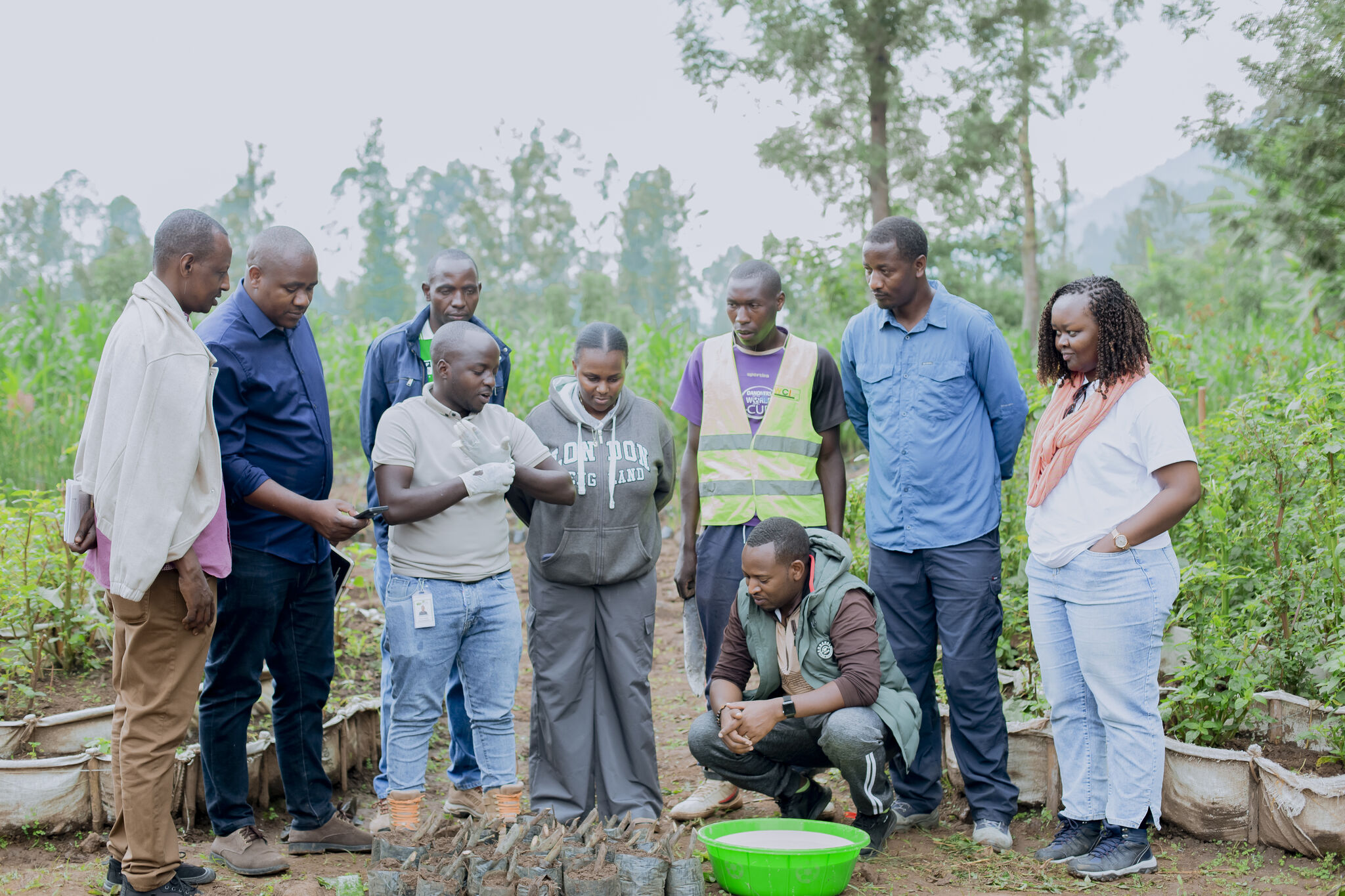 Restoration champions participating in the Restore Local Peer-to-Peer Learning Workshop in Nyabihu District